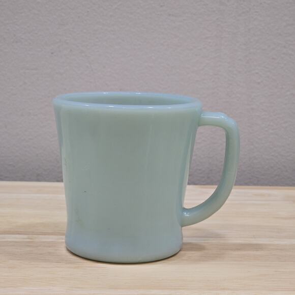 Vintage Fire King Light Blue Azurite D Handle 8 Oz. Coffee Mug - Picture 1 of 14